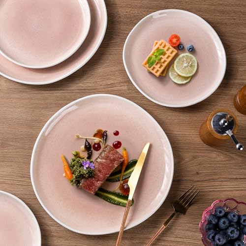Image of AmorArc Ceramic Dinnerware Sets,Handmade Reactive Glaze Stoneware Plates and Bowls Sets,Highly Scratch Resistant | Dishwasher & Microwave Safe Dishes Set,Service for 4 (12pc)