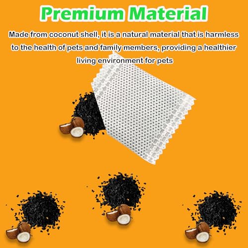 Pacote com 12 refis de filtros de carvão ativado para caixa de areia automática Meowant, eliminador