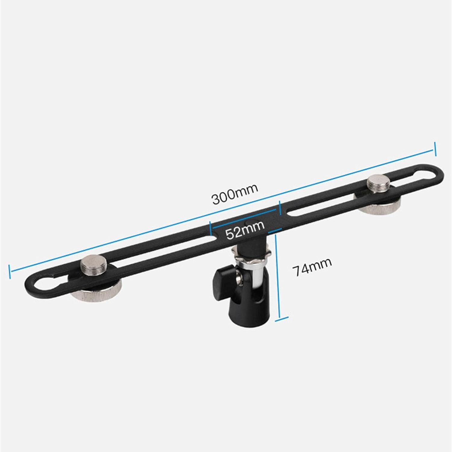 Generic Mas020, Adjustable Stereo Microphone Bar, with 5/8inch Screws, for Accommodates Two Microphones, Vocal Recording Press Conference Broadcasting