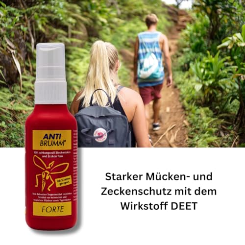 Anti Brumm Forte Pumpspray 2x 75 ml I Insekten-Repellent I effektiver Schutz gegen Mücken und Zecken I DEET I Für Fernreisen, Tropen I Spar-Set plus Pharma Perle give-away