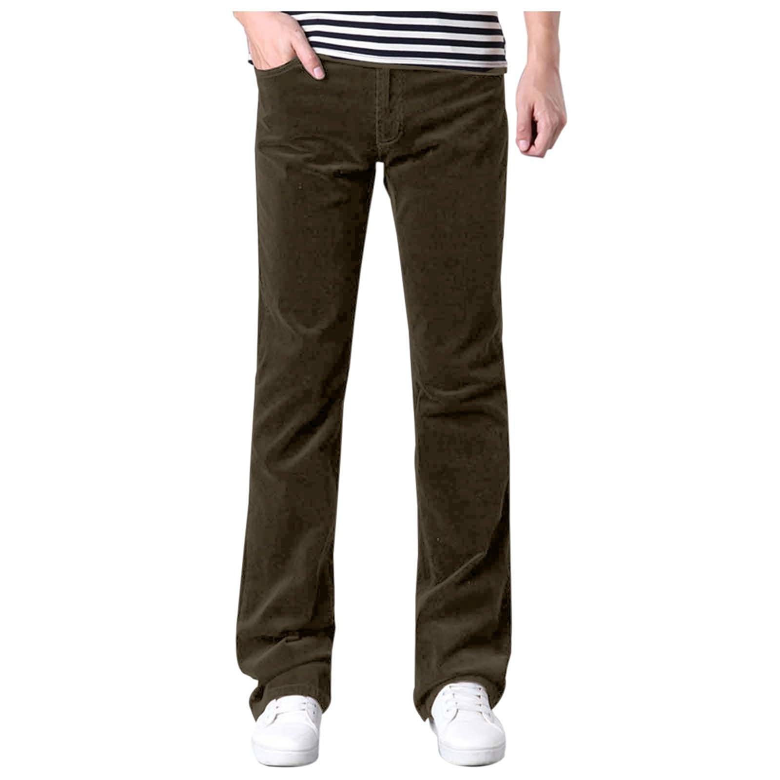 Pantalones Hombre - Pantalones de Pana para Hombre Estilo Retro Disco con Cintura Elástica y Corte Comodo