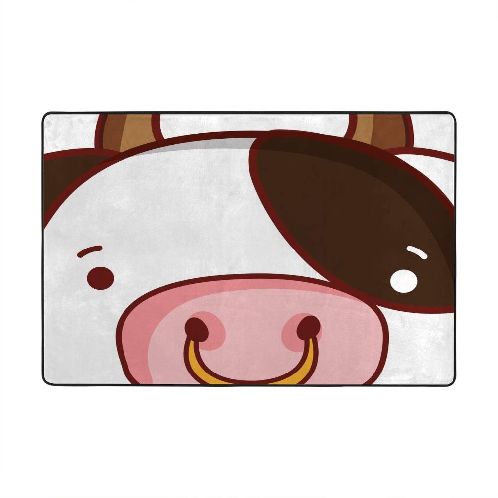 Tapis mignon vache en velours corail doux et résistant mesurant 183x122cm