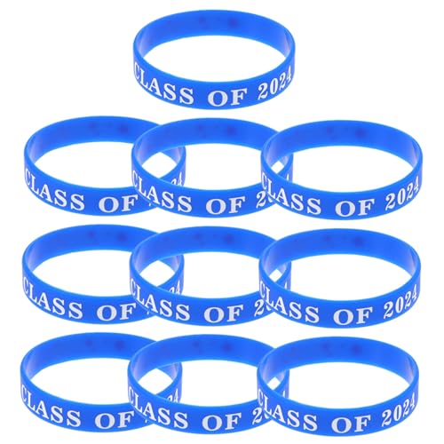 Parliky 10pcs Class of Silicone Wristbands Portable Decorative Bracelets for Graduation Celebrations Lightweight Durable Wristbands for All Ages for Parties Events