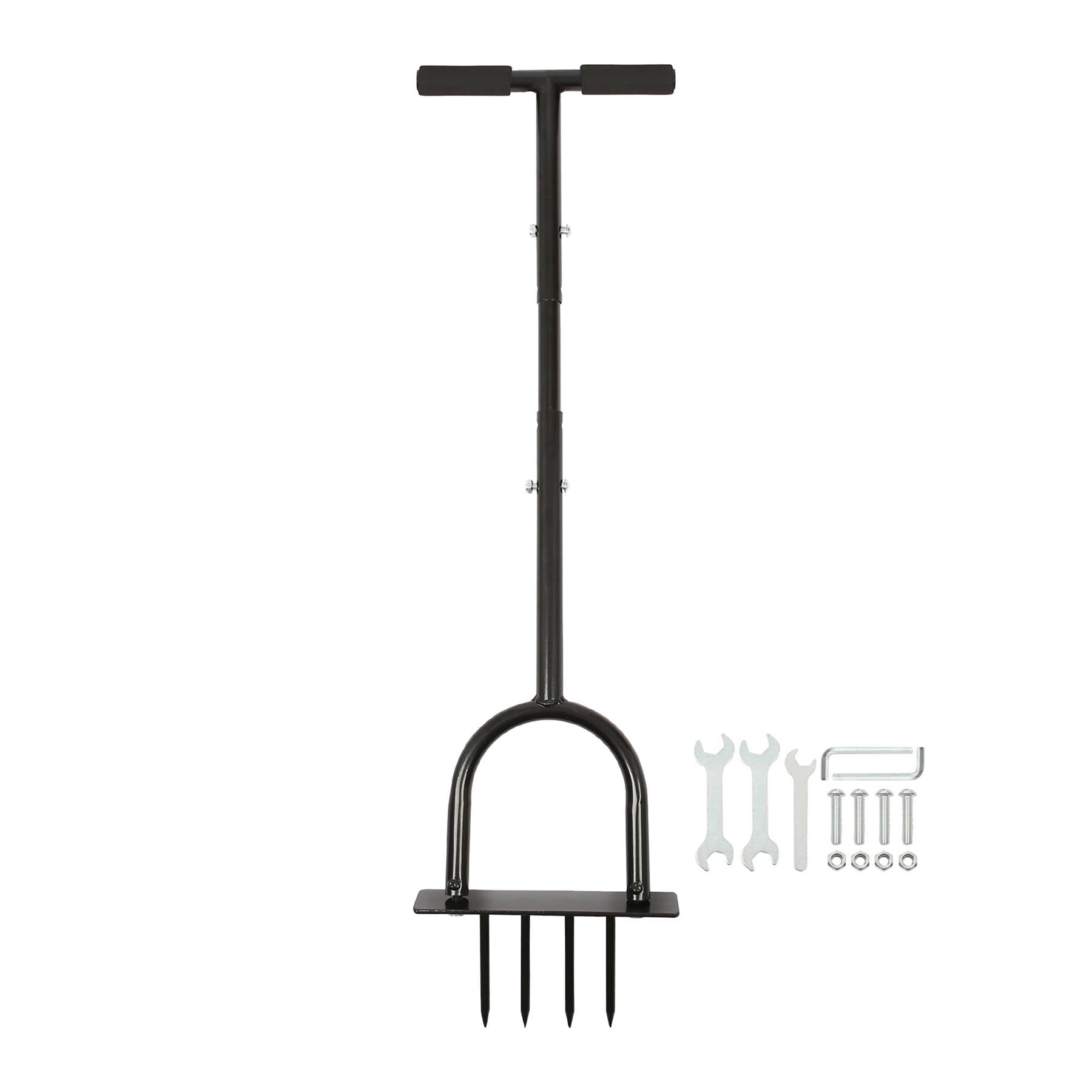 Harbour Housewares Black 4-Prong Lawn Aerator - 24.5Cm X 1M