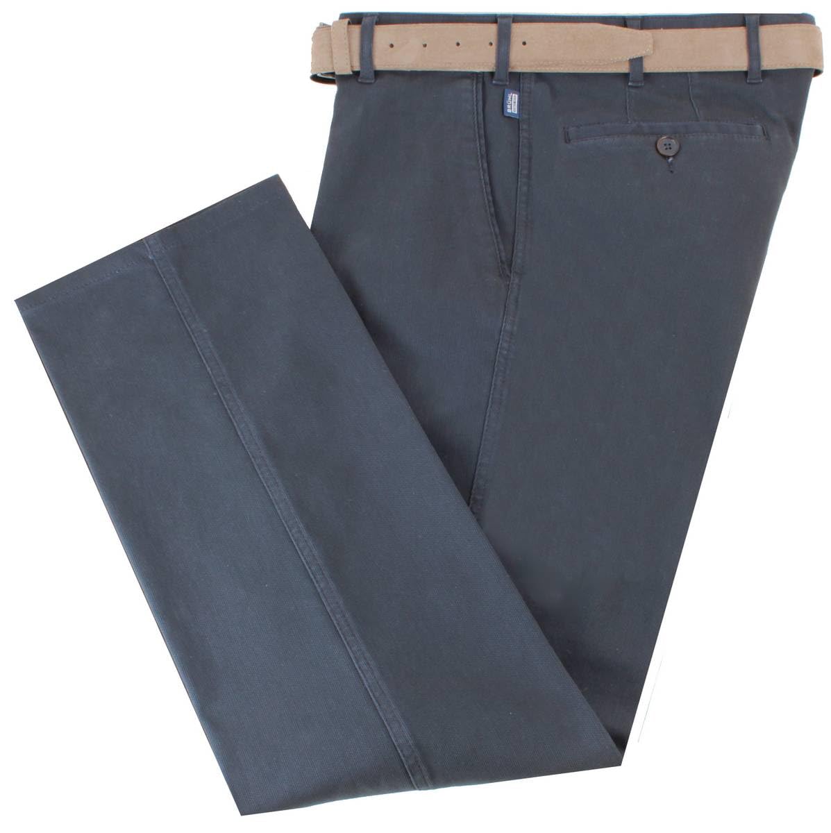 Bruhl Men's Dark Blue Montana Casual Trousers - W34 L32