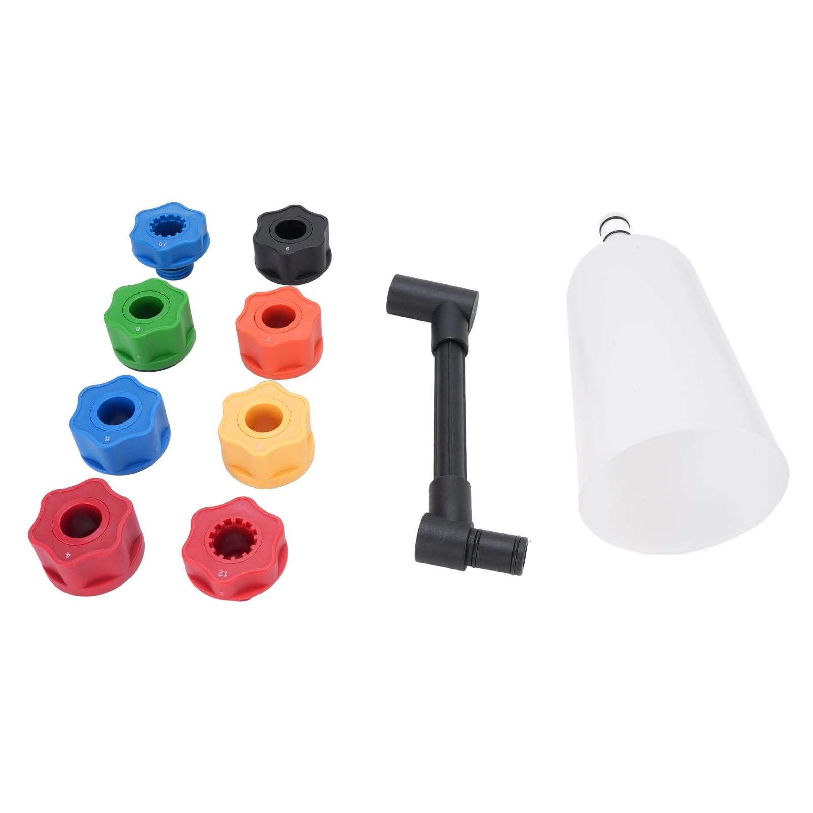 AMONIDA Juego de Embudo de Aceite de Motor, 10 Piezas de Acero de Nailon Duradero con 8 Adaptadores para un de Aceite sin Esfuerzo