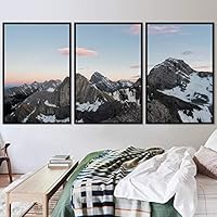 3 Piece Framed Canvas Wall Art Snow Mountain Landscape Canvas Prints Home Artwork Decoration for Living Room,Bedroom - 16
