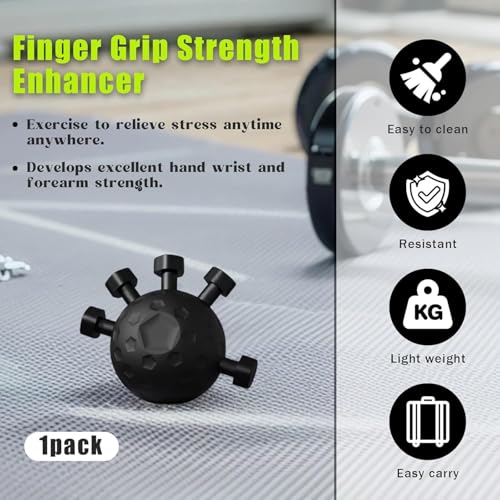 Image of Hand Grip Strengthener,Ultimate Finger Exerciser Strength Trainer Exercise Ball Hand Strengthener Hand Balls Workout Equipment for Men & Women (Finger Exerciser)