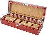 6 Grids: 6 insert slots and 6 removable soft cushion, ideal collection box for men and ladies' valuable watch, jewelry, bracelet and keep them dust fre