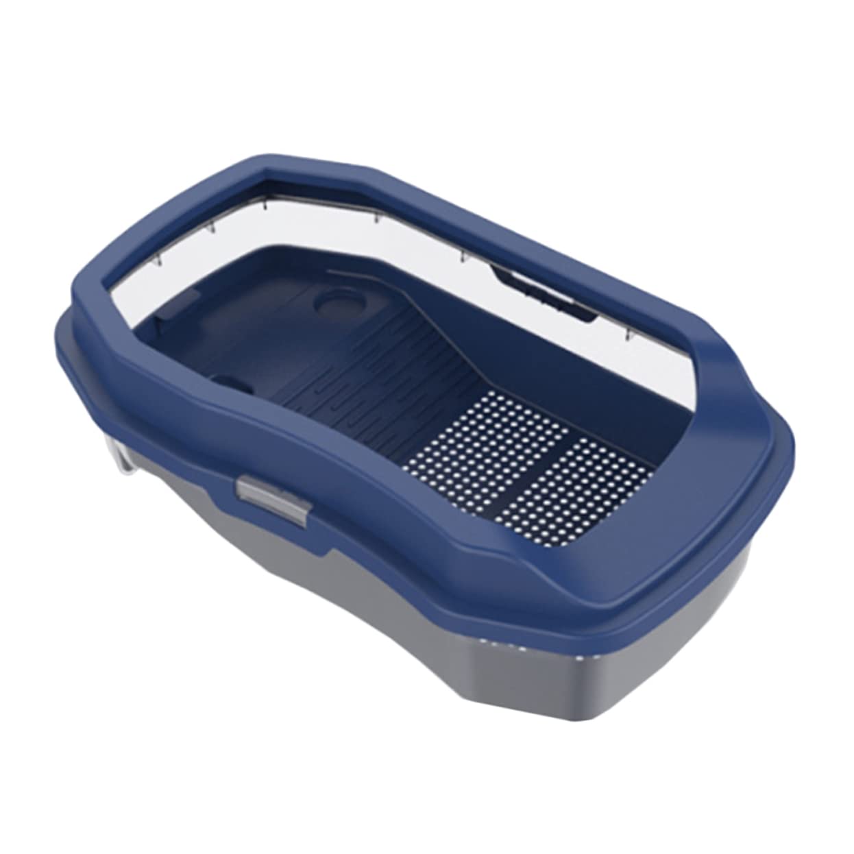 minkissy Terrario Resistencia al Desgaste y Rotura para Tortugas de Alimentación Tanque Doble de Plástico Azul Área para Comer y Nadar