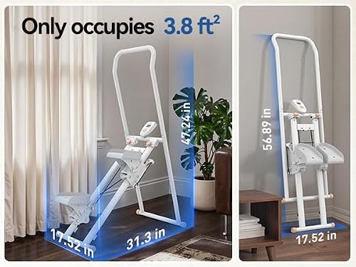 Niceday Steppers for Exercise at Home, Stair Stepper with Handlebar, Stair Climber, Stair Master with 300LBS Loading Capacity (White)