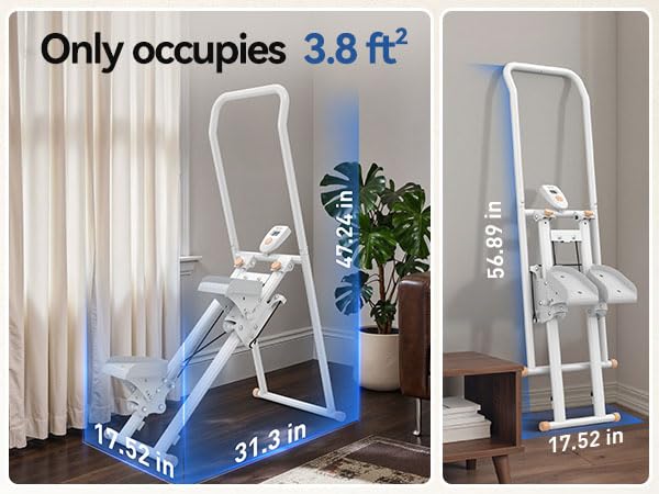 Niceday Steppers for Exercise at Home, Stair Stepper with Handlebar, Stair Climber, Stair Master with 300LBS Loading Capacity: White