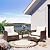 Pamapic 5 Pieces Outdoor Patio Wicker Chairs Set with Ottoman, Outside Conversation Furniture Set with Cushions and Coffee Table for Balcony Porch Lawn Garden (Cream Cushion+ Umber Rattan)