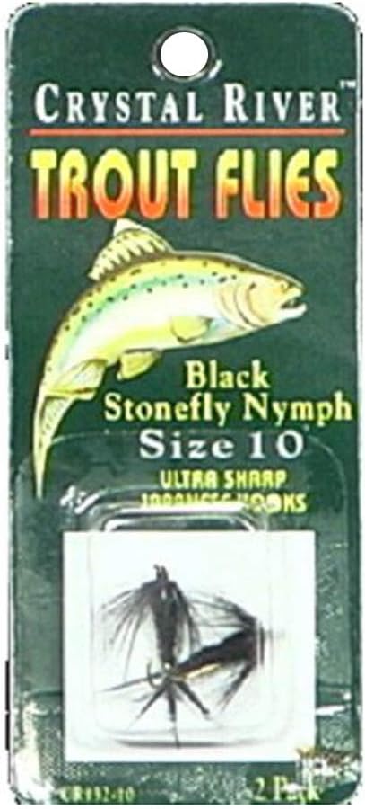Crystal River Nymph Pattern Flies Black Stonefly #10 Feathers
