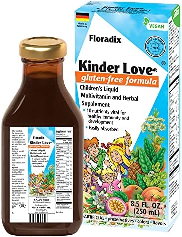 Salus Haus - Childrens Multivitamin Kinder Love Liquid 8.5 Ounce SMALL - Vitamins A, B, C, D, E, Calcium, Magnesium - Kosher, Non GMO, Vegetarian