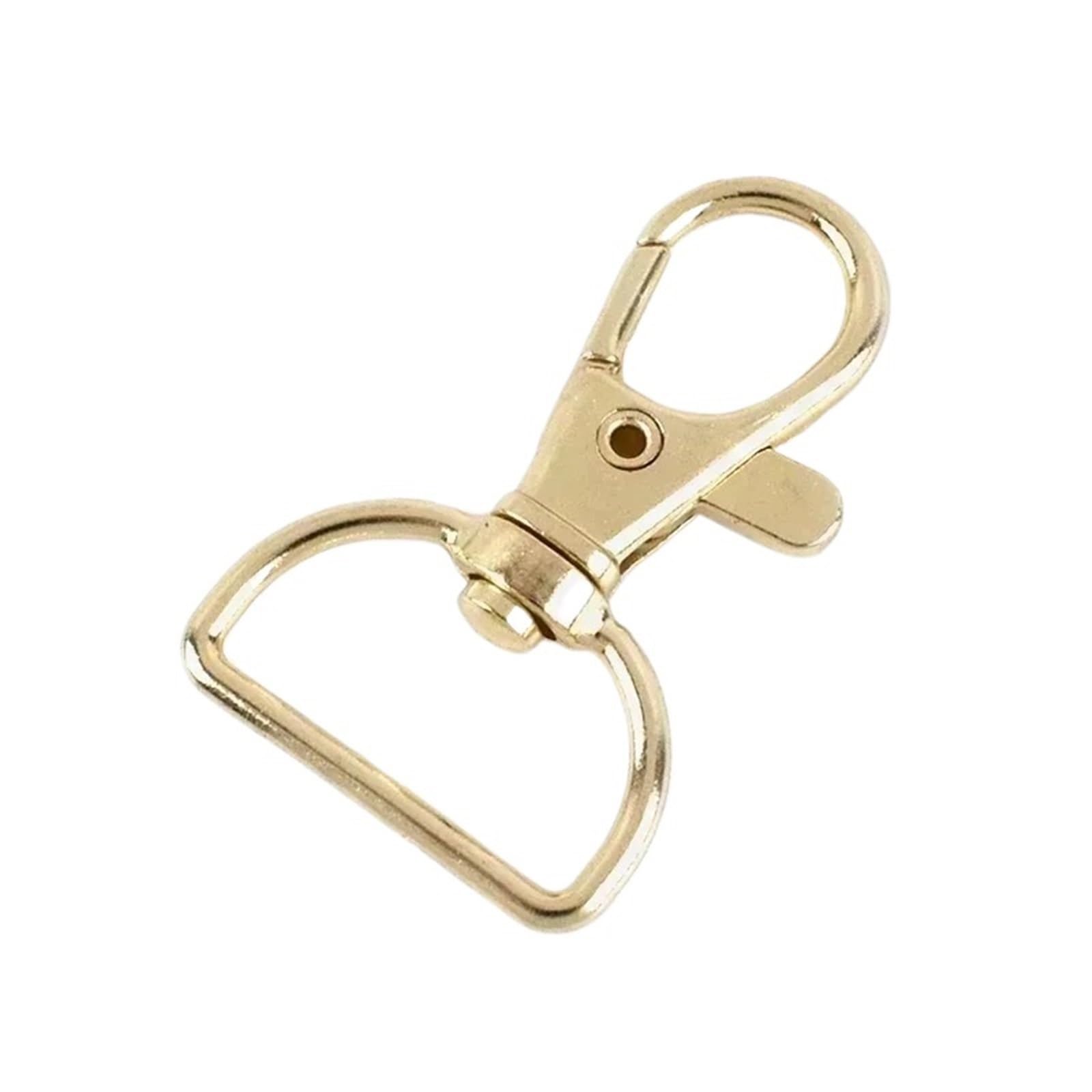 Cigpklo Lightgold Swivel Snap Hooks 10-50Pcs 20/25Mm D Ring Swivel Lobster Clasp Bag Strap Carabiner Metal Buckles Pet Collar Trigger Hook(,25Mm-50Pcs)