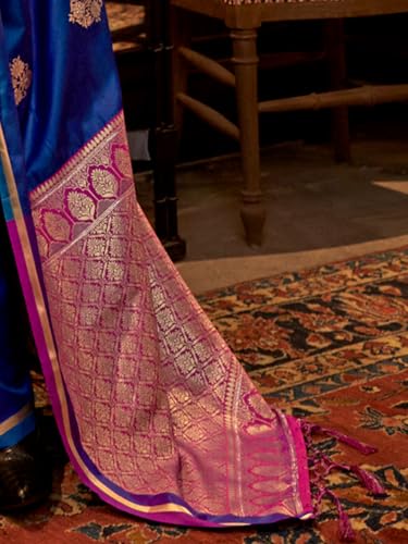 Image of AKHILAM Women's Satin Silk Bagh Printed Saree With Unstitched Blouse(KNTKLX391001 RJ Parent)