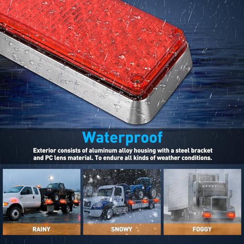 Image of Nilight 2PCS 42LED Red Magnetic Strobe Lights Surface Mount Waterproof