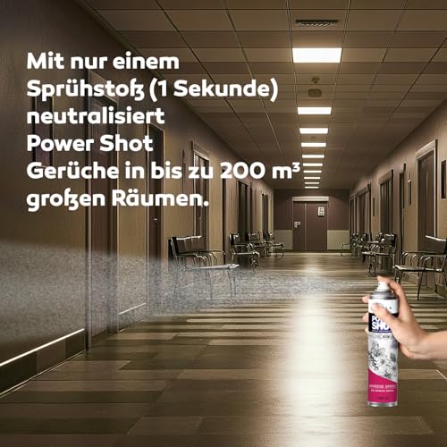 KALA - Geruchsneutralisierer für Räume POWER SHOT, Geruchsentferner für Große Flächen ca. 200 m3, Lufterfrischer mit Aktiver Neutralisator für alle Räume - Duft Japanese Spring, 600 ml