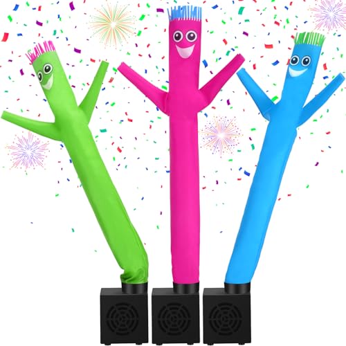 Poen 3 Pcs Mini Inflatable Tube Man Gift Funny Gag Birthday Wacky Waving Inflatable Guy with Blower Desktop Mini Dancer Gift for Women Party Decoration(Cute)