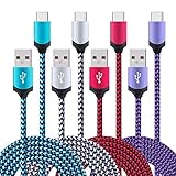 USB C Kabel, AILKIN [4 Pack 2M] Nylon Typ C Ladekabel und Datenkabel für Samsung Galaxy S20/S10/S9/S8, Note 10/9/8, Huawei P40/P30/P20 Pro, LG G6/G5/V30/V20, Google Pixel