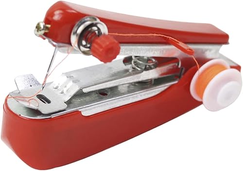 Veemoon Multifunción inalámbrico de color aleatorio de mano portátil uso manual costura para máquina de hilo grapadora ropa para el hogar Mini tela