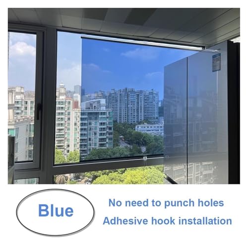 Persianas enrollables protección solar transparente para ventanas cortinas sin taladro 3