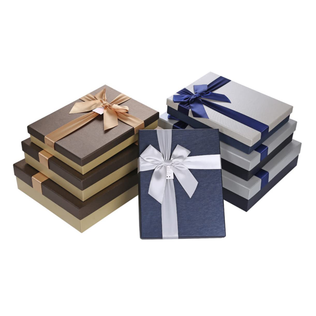 SOLUSTRE 3stücke Rechteckige Geschenkboxen Aus Pappe Für Kleidung Schals Und Shirts Mit Goldener Basis Und Kaffee-lid Für Geburtstagsgeschenke s