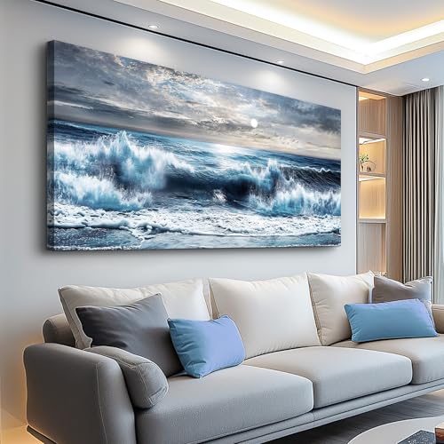 ERQINHUA Large Canvas Wall Art For Living Room Wall Decor For Office Bedroom Mural Wall Pictures Artwork Marine Landscape Painting Hotel Room Aesthetic Printed picture artworks Home Decor 30"x60"