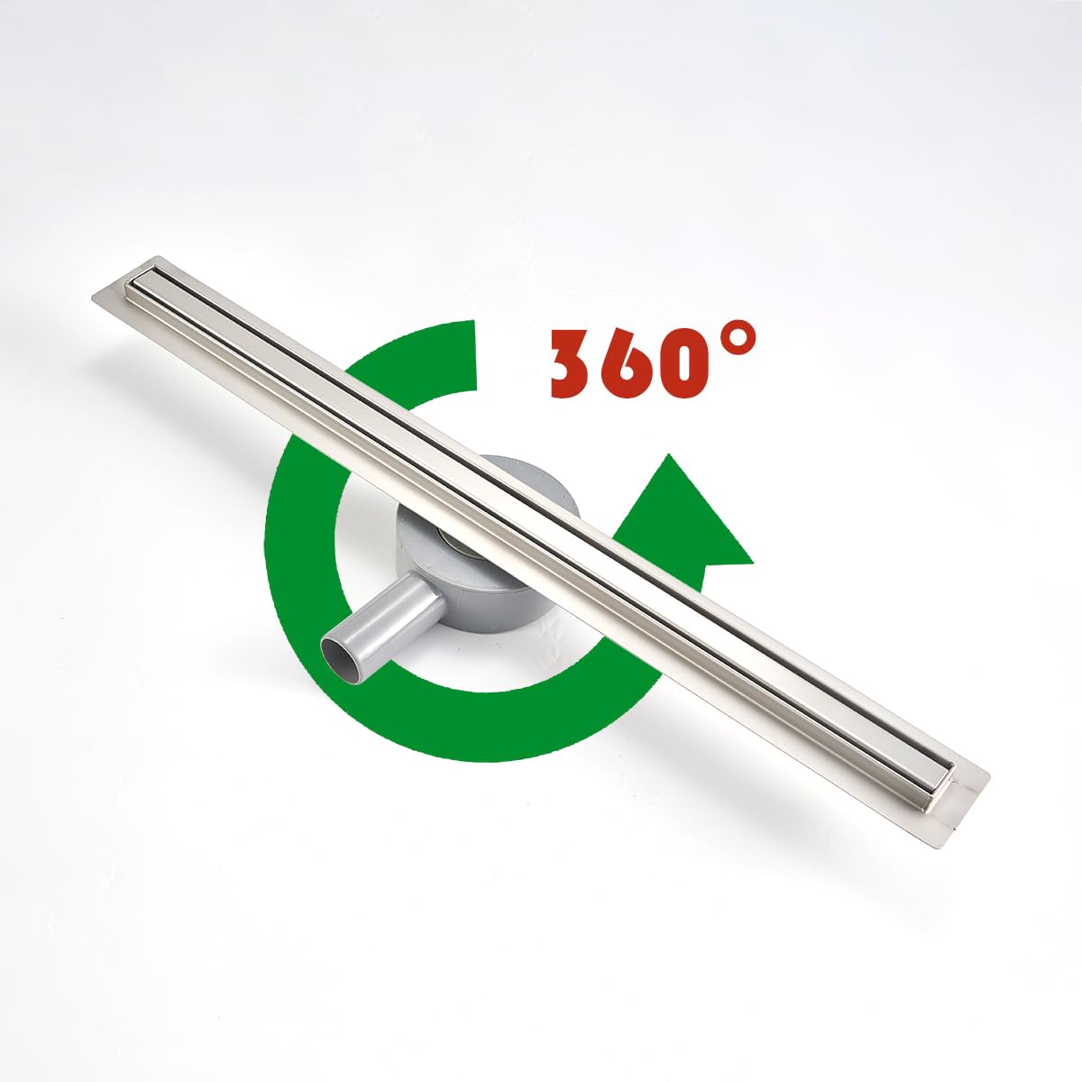 Canaleta Ducha de Sifón 360°,80cm Esbelto Desagüe Ducha de Acero Inoxidable con Sifón y Filtro
