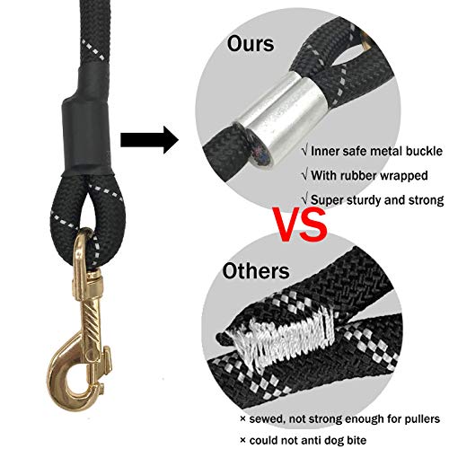 Shorven Nylon Strong Dog Rope Lead Reflective Training Dog Leash With Soft Handle 8-20 Ft Long Green (Dia:0.5" 15Ft) #TOP3