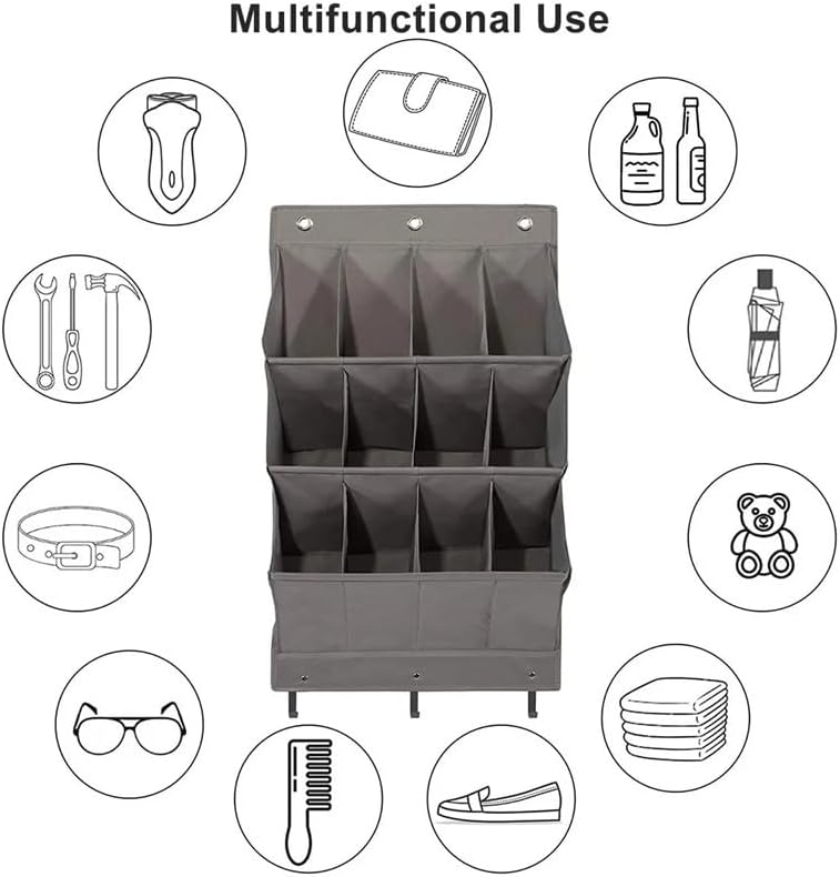 Hanging Storage Pouch, Over The Door Shoe Organizer Hanging Shoe Rack 12 Large Pocket Shoe Rack Organizer Wall Mounted Oxford Shoe Holder Bag Shoe