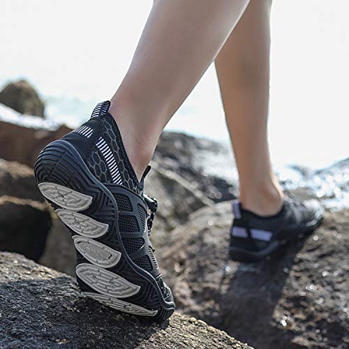 Image of MAYZERO Water Shoes Men Women Swim Surf Shoes Beach Pool Shoes Wide Toe Hiking Aqua Shoes Winter House Slippers