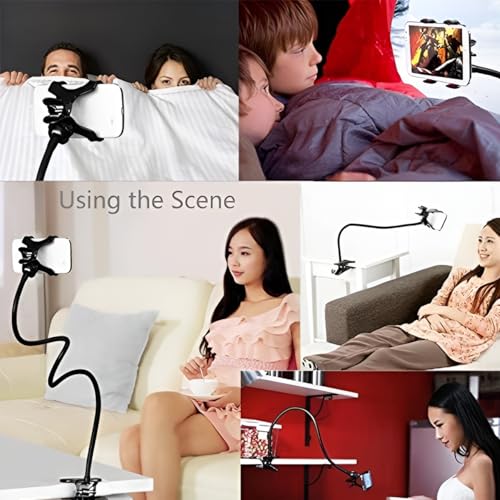 Image of LikeStar Flexible Long Arm Mobile Holder with Strong Metal Clip - 360 Rotating Phone Mount for Desk, Bed, Car & Table - Universal Adjustable Clamp for All Smartphones - Sturdy & Hands-Free Stand
