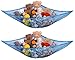 Jumbo Toy Hammock, Blue - Organize Stuffed Animals and Children's Toys with this Mesh Hammock. Great Decor while Neatly Organizing Kid's Toys and Stuffed Animals. Expands to 5.5 feet. (2-Pack)