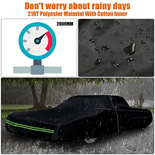 Image of Waterproof Car Cover Compatible with Chevrolet Impala /Bel Air /Biscayne 1958-1970 2 /4 Door Sedan /Couple /Hardtop 210T All Weather Classic Car Covers with Zipper Door for Snow Rain Protection | 210T Polyester with Inner Cotton LIner All Weather Waterproof Car Covers with Zipper Door for Snow Rain Protection