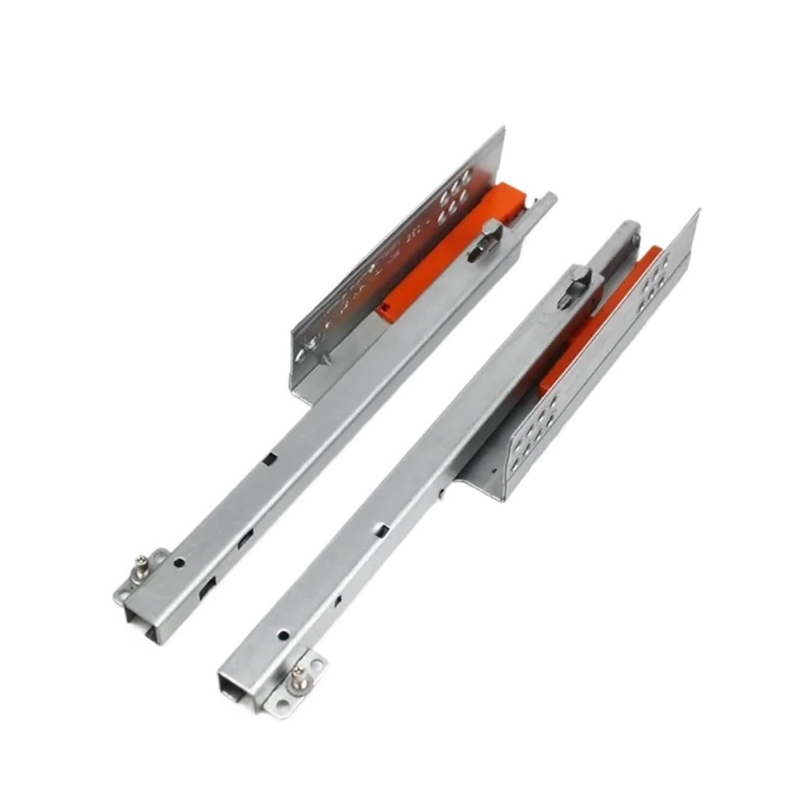 Drawer Slides，1Pair Rebound Press Push to Open Under Mount Furniture Kitchen Bath Slide Rail Runner 25KG 2-fold Half Extention(16inches 400MM)(18inches 450MM)