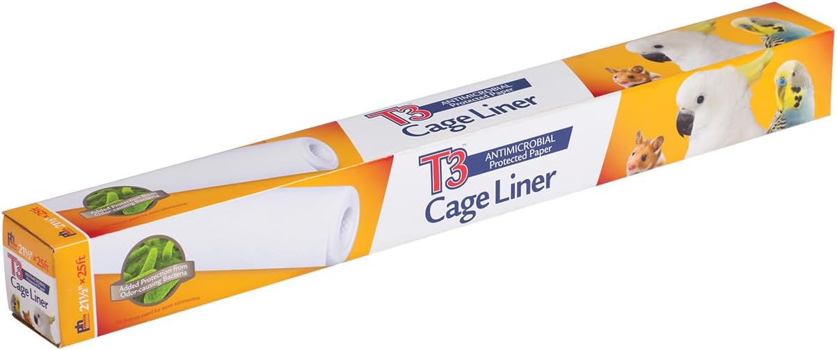Prevue Pet Products T3 Cage Liner - Bird Cage Accessories, 25 ft Odor Absorbent Protection, Universal Liner for All Birds, Fits Small, Medium, and Large Enclosures, Simplifies Cleaning - Regular Size