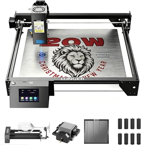 Image of Longer New Upgrade RAY5 20W with Air Pump,440mm*440mm Honeycomb, Y-axis Rotary Roller 360 Rotation with Bracket，8Pcs Laser Engraver Raiser Laser，DIY Engraver Tool for Metal /Glass /Wood