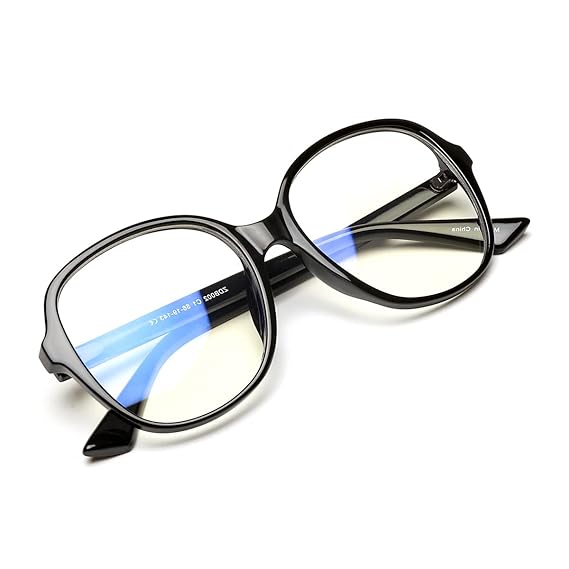 Z?RO D Computer Glasses for Eye Protection Oversized Zero Power Oval Blue Ray Glasses for Men Unisex Anti glare Blue Light Glasses for Women AU002