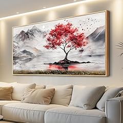 Red Tree Wood Framed