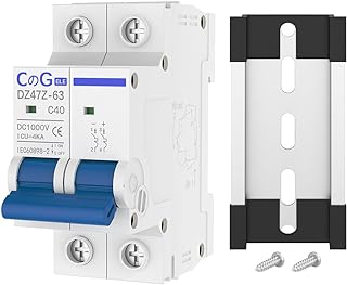 DC Miniature Circuit Breaker, CGELE 2 Pole 40 Amp 1000V DC Disconnect Switch for Solar PV Systems Thermal Magnetic Trip Din Rail Mount