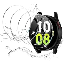 4 Pack Compatible for Samsung Galaxy Watch 7 44mm / Watch 6/5 44mm Screen Protector Tempered Glass, YMHML Waterproof 9H Hardness Film Screen Protector for Galaxy Watch 7/6 /5 Accessories