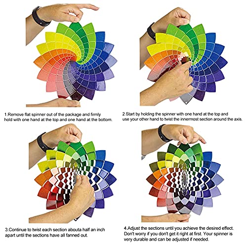 Cheng-store Sinos de vento giratórios em aço inoxidável 3D estéreo da Wind Spinner, decoração de cas