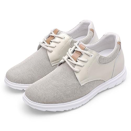 CHAMARIPA Men's Invisible Height Increasing Elevator Shoes - Mesh Lace up Light-Weight Fashion Height Increasing Sneakers - 2.76 Inches Taller3