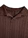 Verdusa Boys Button Down Shirt Tops Short Sleeve Collar Textured Tee Shirts Brown 9 Years