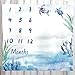 LYLYCTY Baby Monthly Milestone Blanket, Blue Ocean Wildlife Turtles Newborn Photo Baby Memory Blanket BabyGrowth Chart Age Blanket, 48x40 Inch Nursery Baby Swaddling Blanket BTXTLY45
