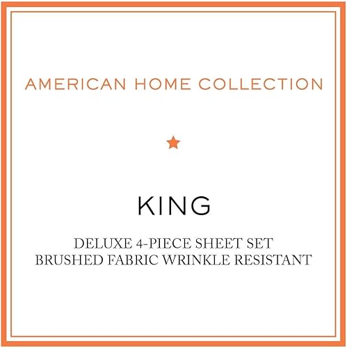 Miniatura 7 de American Home Collection Juego de sábanas de lujo de 4 piezas con bolsillo profundo, microfibra extra suave, sin arrugas, fácil cuidado (King, azul