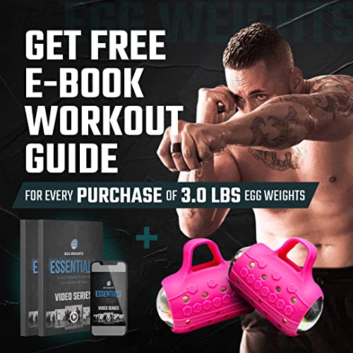 Image of Egg Weights Cardio Max 3.0 lbs. Stainless Steel Hand Weights Dumbbell Set with Anti-Slip Silicone Finger Loop for Workout, Fitness, Training for Men and Women - 2 Eggs, 1.5 lbs each + Free E-Book Workout Guide