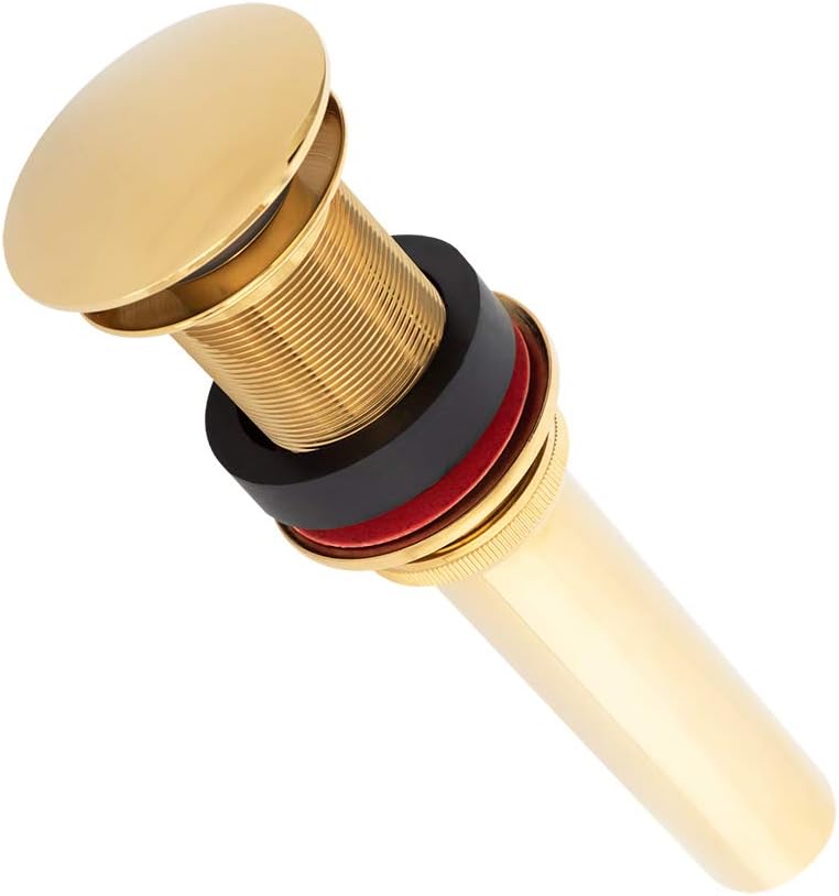 Premier Copper Products D-208PB 1.5-Inch Non-Overflow Pop-up Bathroom Sink Drain, Polished Brass